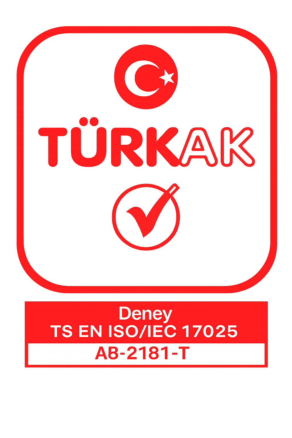 TÜRKAK Deney TS EN ISO IEC 17025 AB-2181-T